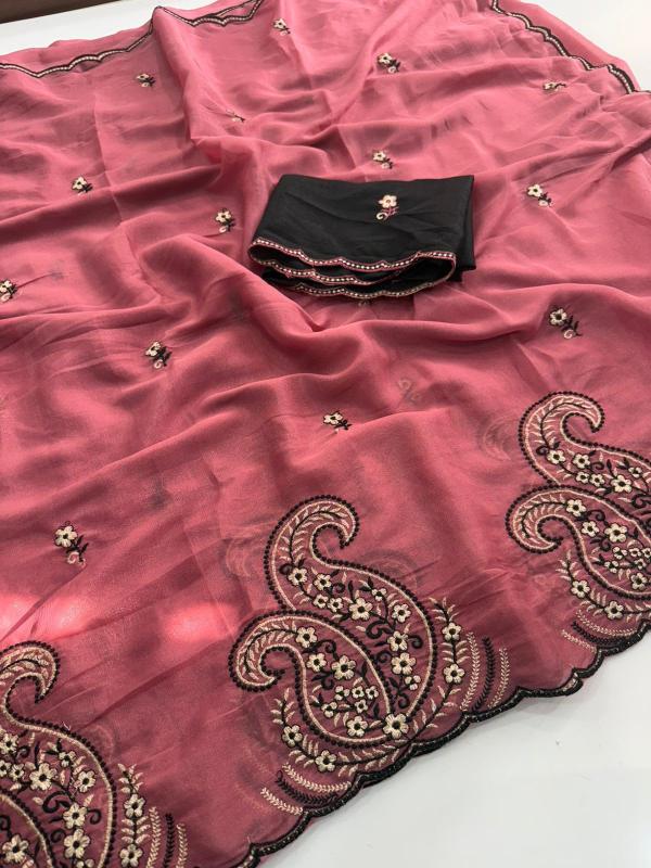 Vastrangan multi emrodairy work saree in bulk